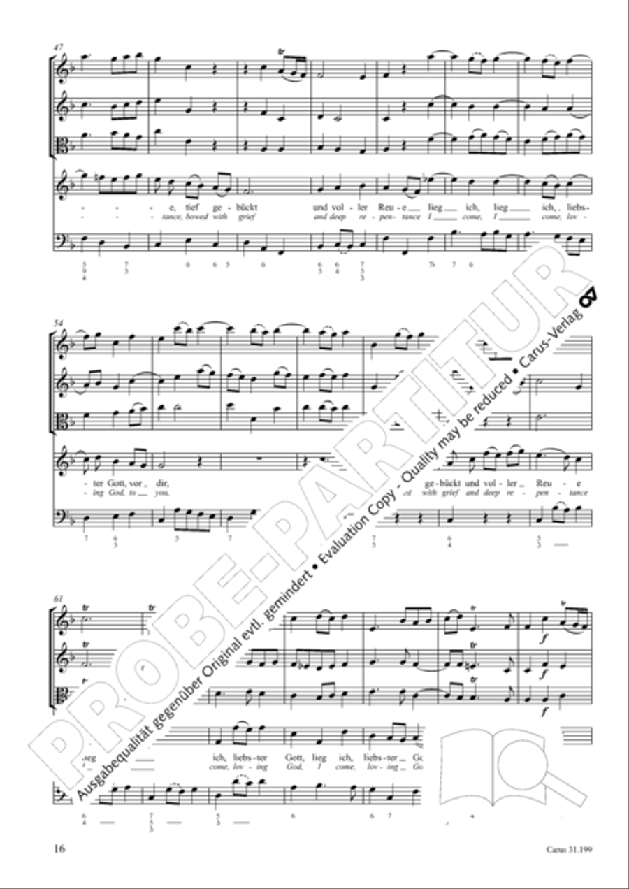 My heart is bathed in blood (Mein Herze schwimmt im Blut) Piccolo scores gallery preview page 17