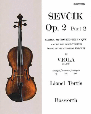 Book cover for Sevcik for Viola - Opus 2, Part 2