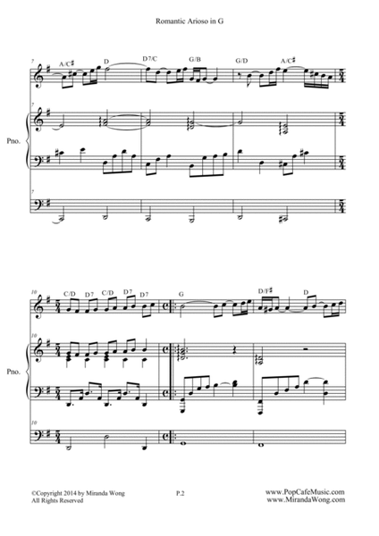 Romantic Arioso in G - Flute, Piano & Cello (Romantic Version) image number null