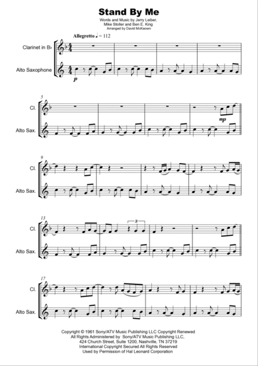 Stand By Me Woodwind Duet scores gallery preview page 2