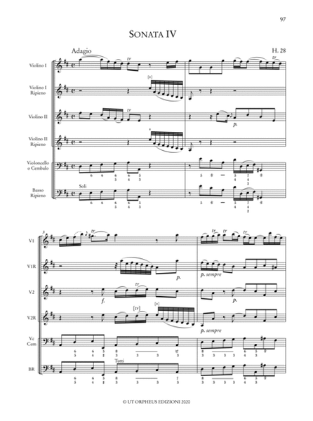 12 Trio Sonatas with Ripieno Parts after the Violin Sonatas Op. 1 (1757) (H. 25-36). Critical Edition