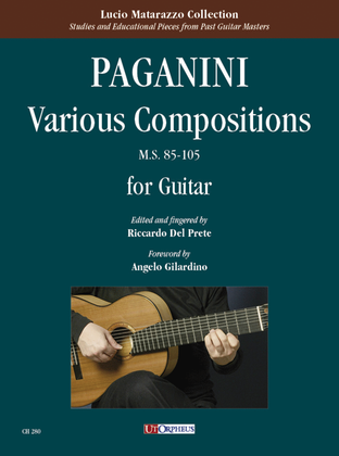 Book cover for Various Compositions (M.S. 85-105) for Guitar. Foreword by Angelo Gilardino