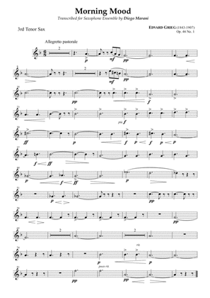 Peer Gynt Suite Op. 46 No. 1 for Saxophone Ensemble - Tenor Sax 3