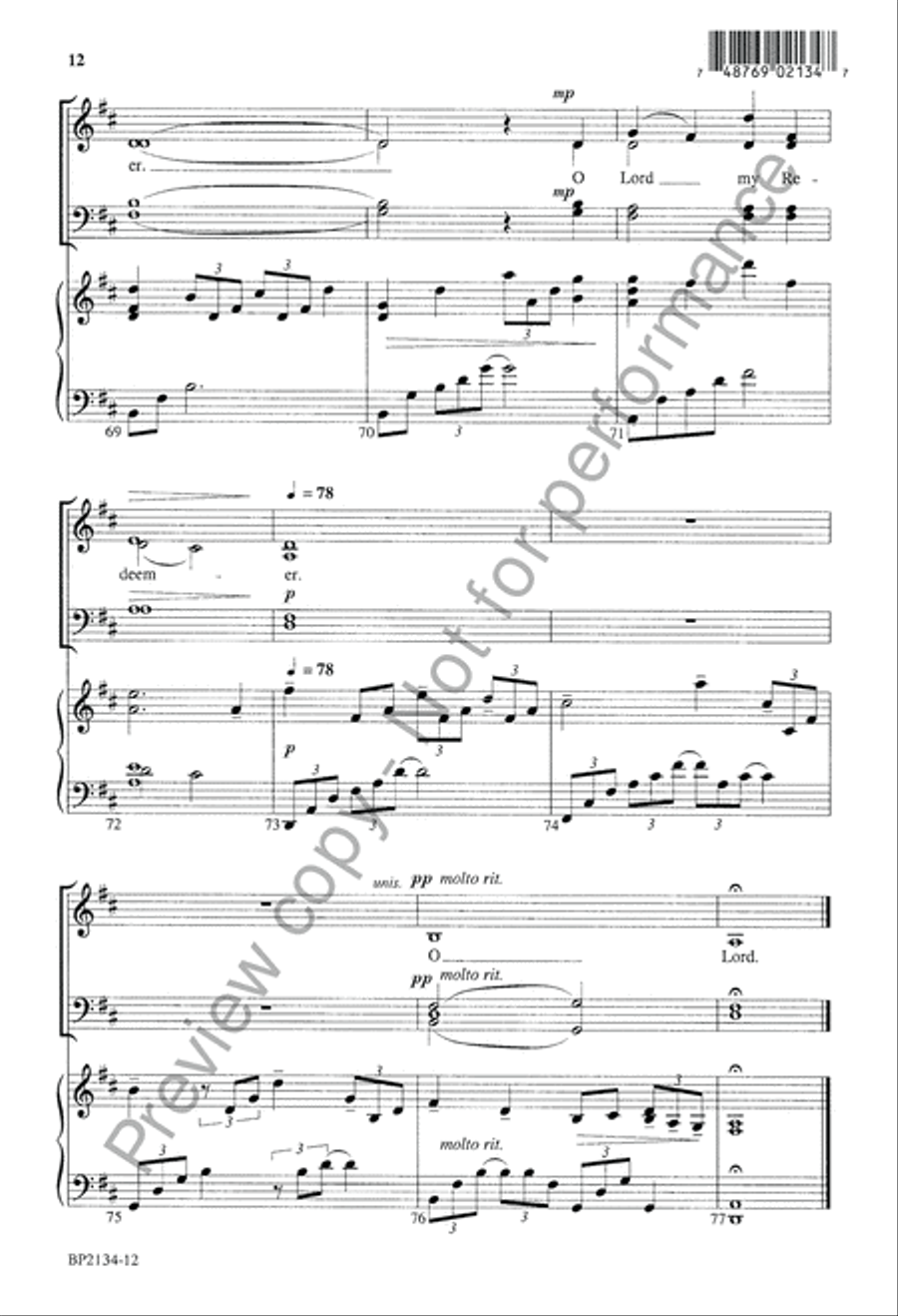 The Meditations of My Heart 4-Part scores gallery preview page 13