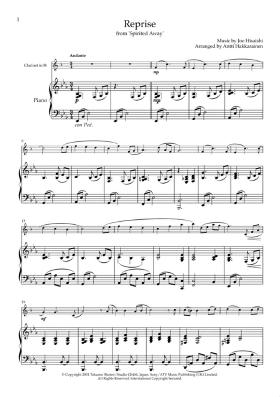 Reprise Reprise Clarinet Solo scores gallery preview page 2