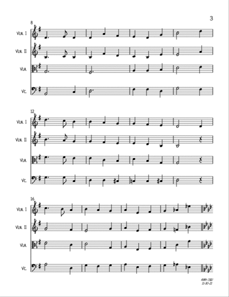 Away In A Manger (String Quartet) String Quartet scores gallery preview page 3