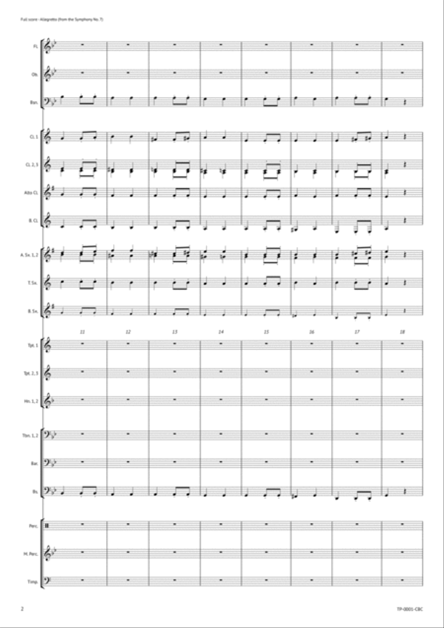 Allegretto (from the Symphony No. 7) Concert Band scores gallery preview page 3