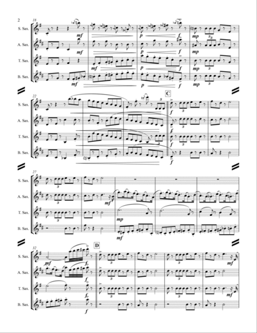 The Nutcracker Suite - 2. Marche (for Saxophone Quartet SATB) Saxophone Quartet scores gallery preview page 3