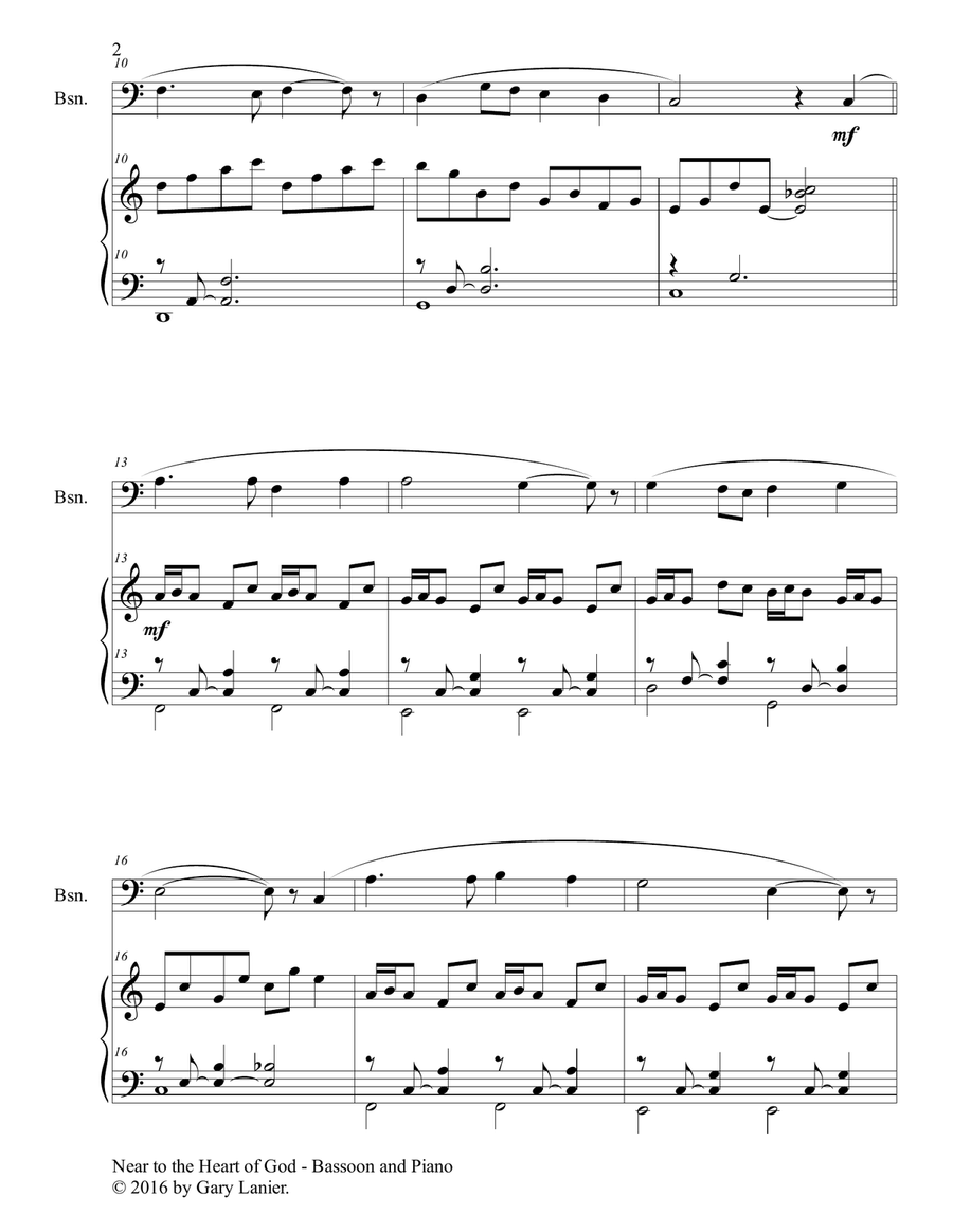 NEAR TO THE HEART OF GOD (Duet – Bassoon & Piano with Score/Part) Bassoon Solo scores gallery preview page 3