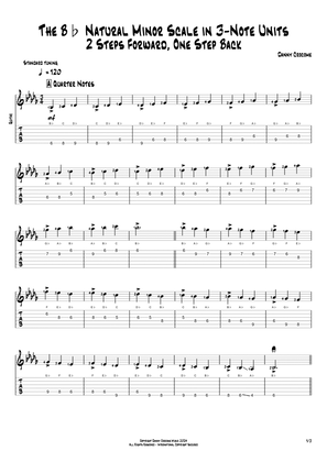 The Bb Natural Minor Scale in 3-Note Units (2 Steps Forward, One Step Back)