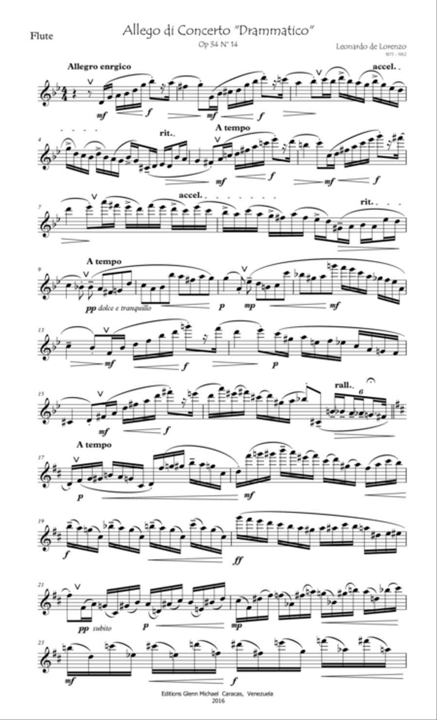 Lorenzo Allego di concerto Dramatico for solo flute Flute Solo scores gallery preview page 2