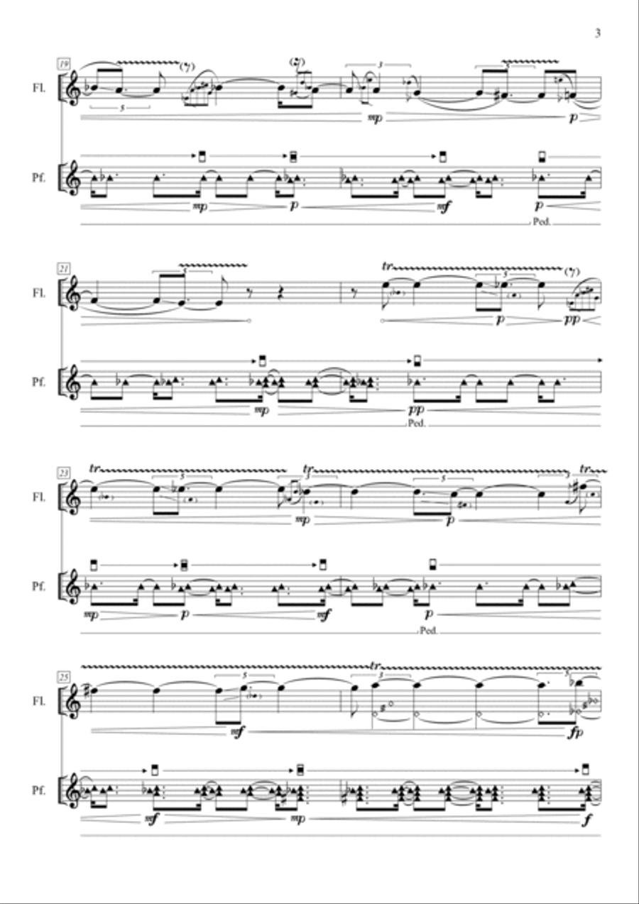 Graziano Riccardi: L'INESORABILE SCORREVOLEZZA DEL TEMPO per flauto e pianoforte (ES-22-055) Flute Solo scores gallery preview page 6