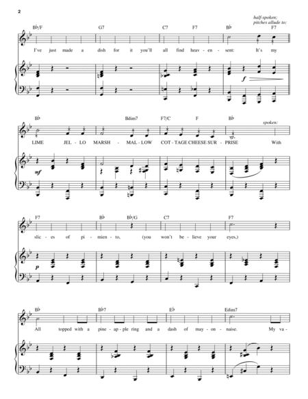 Lime Jello Marshmallow Cottage Cheese Surprise by William Bolcom Piano, Vocal - Digital Sheet Music
