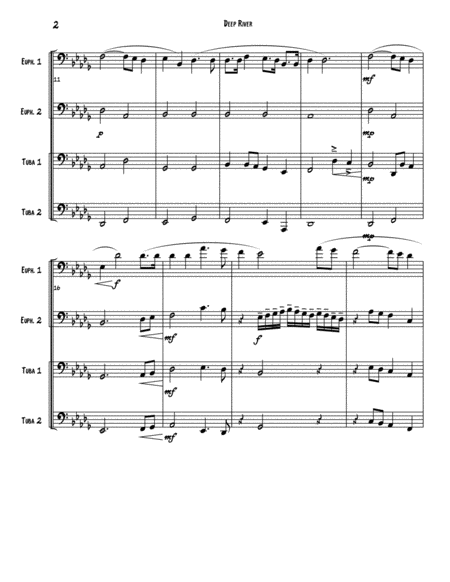 Deep River for Tuba Euphonium Ensemble - Grade 3 image number null