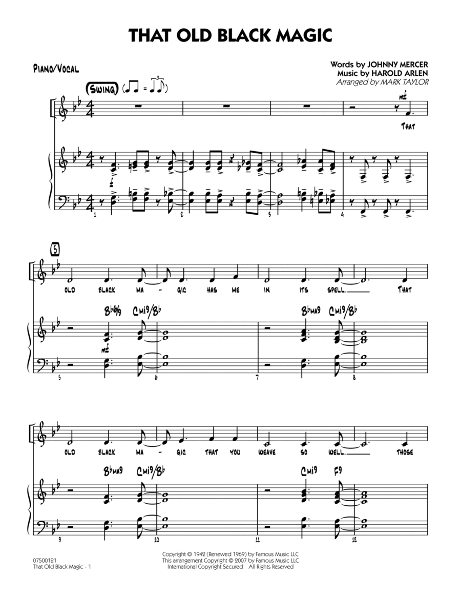 That Old Black Magic - Piano/Vocal Jazz Ensemble scores gallery preview page 1