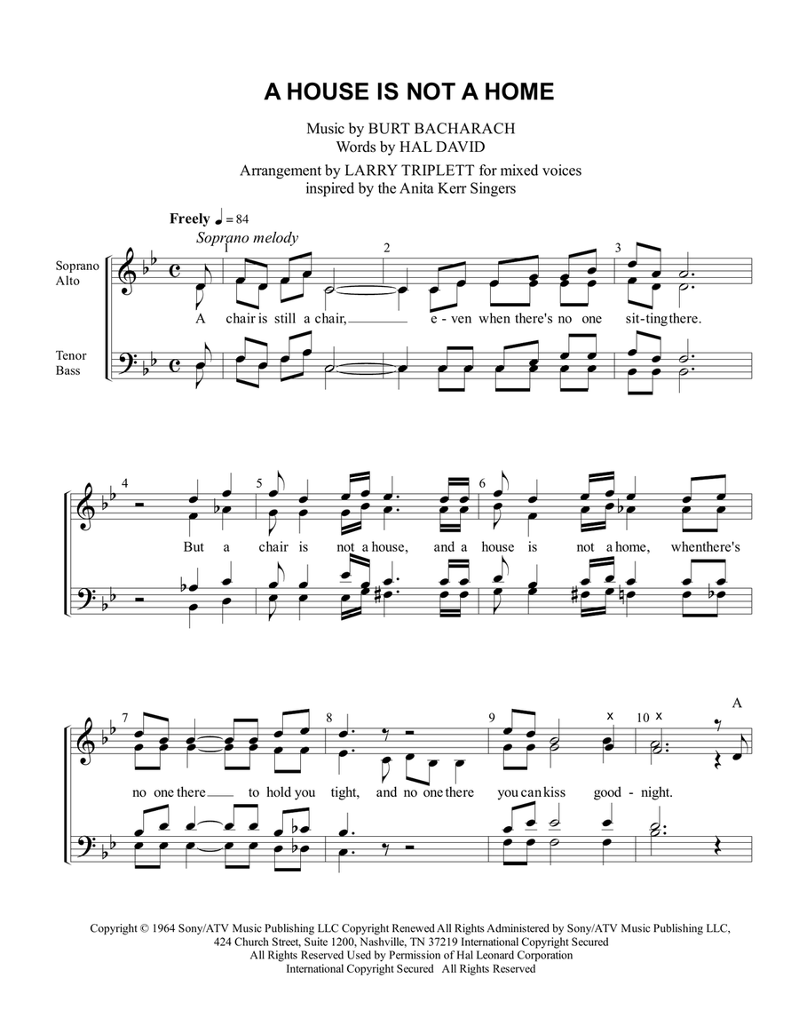 A House Is Not A Home 4-Part scores gallery preview page 1