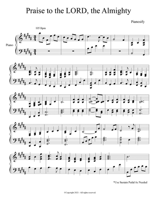 PIANO - Praise to the Lord, the Almighty (Piano Hymn Sheet Music PDF)