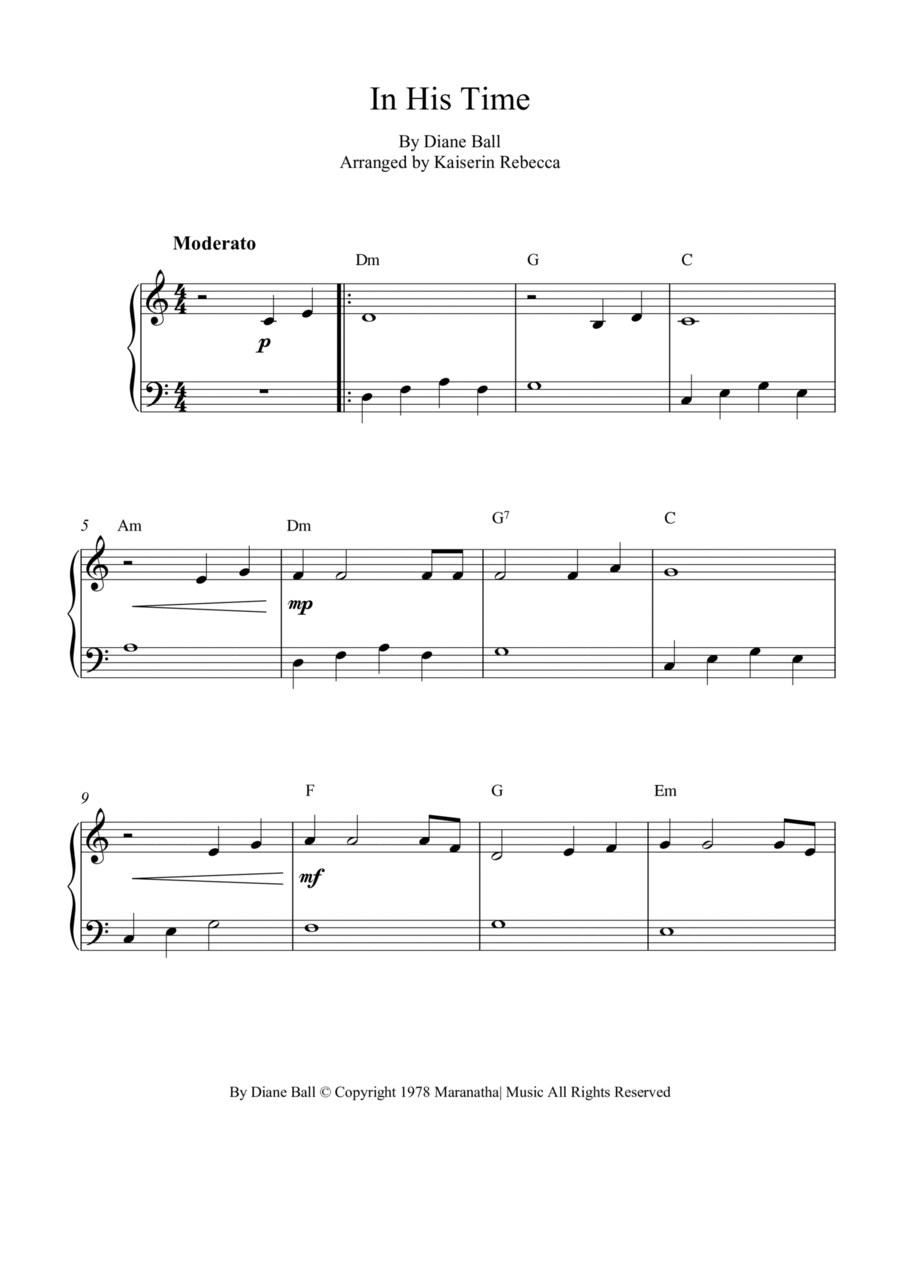 In His Time Piano Method scores gallery preview page 1