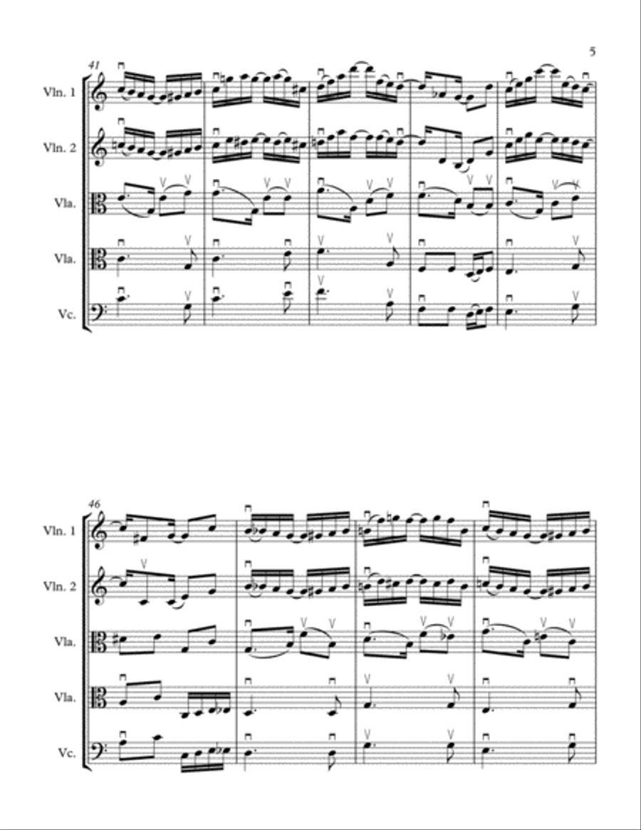 Solace - A Mexican Serenade String Quartet scores gallery preview page 5