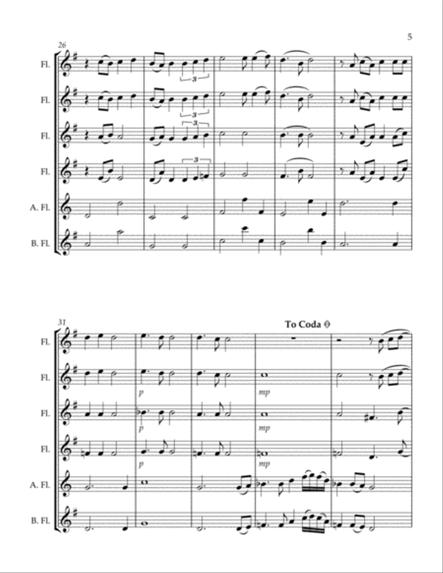 Fat Old Sun Flute Solo scores gallery preview page 5