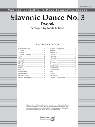 Book cover for Slavonic Dance No. 3: Score