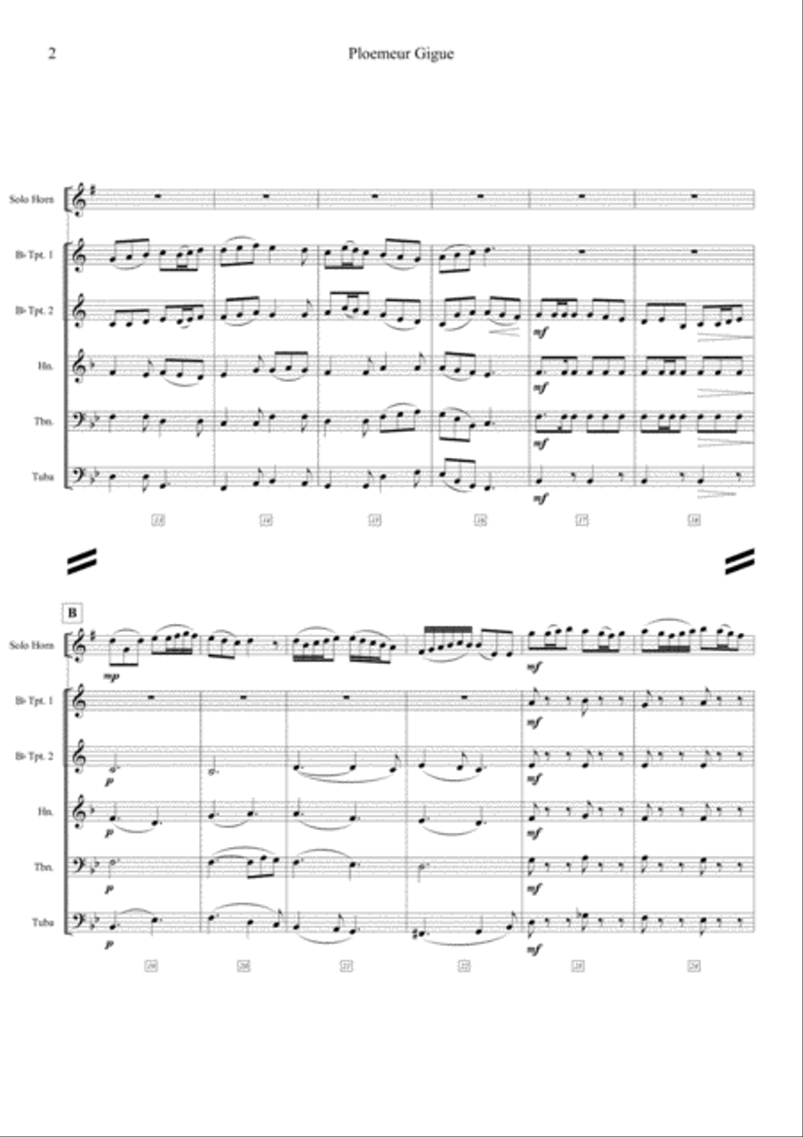 Ploemeur Gigue - Score + Parts Brass Ensemble scores gallery preview page 2