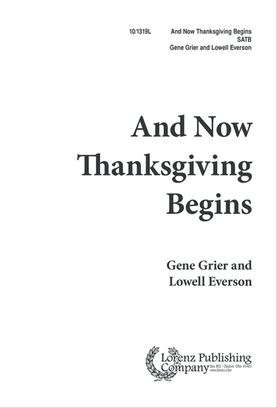 And Now Thanksgiving Begins 4-Part scores gallery preview page 1