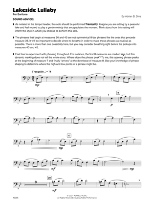 Lakeside Lullaby (Sound Innovations Soloist, Baritone Bass Clef)