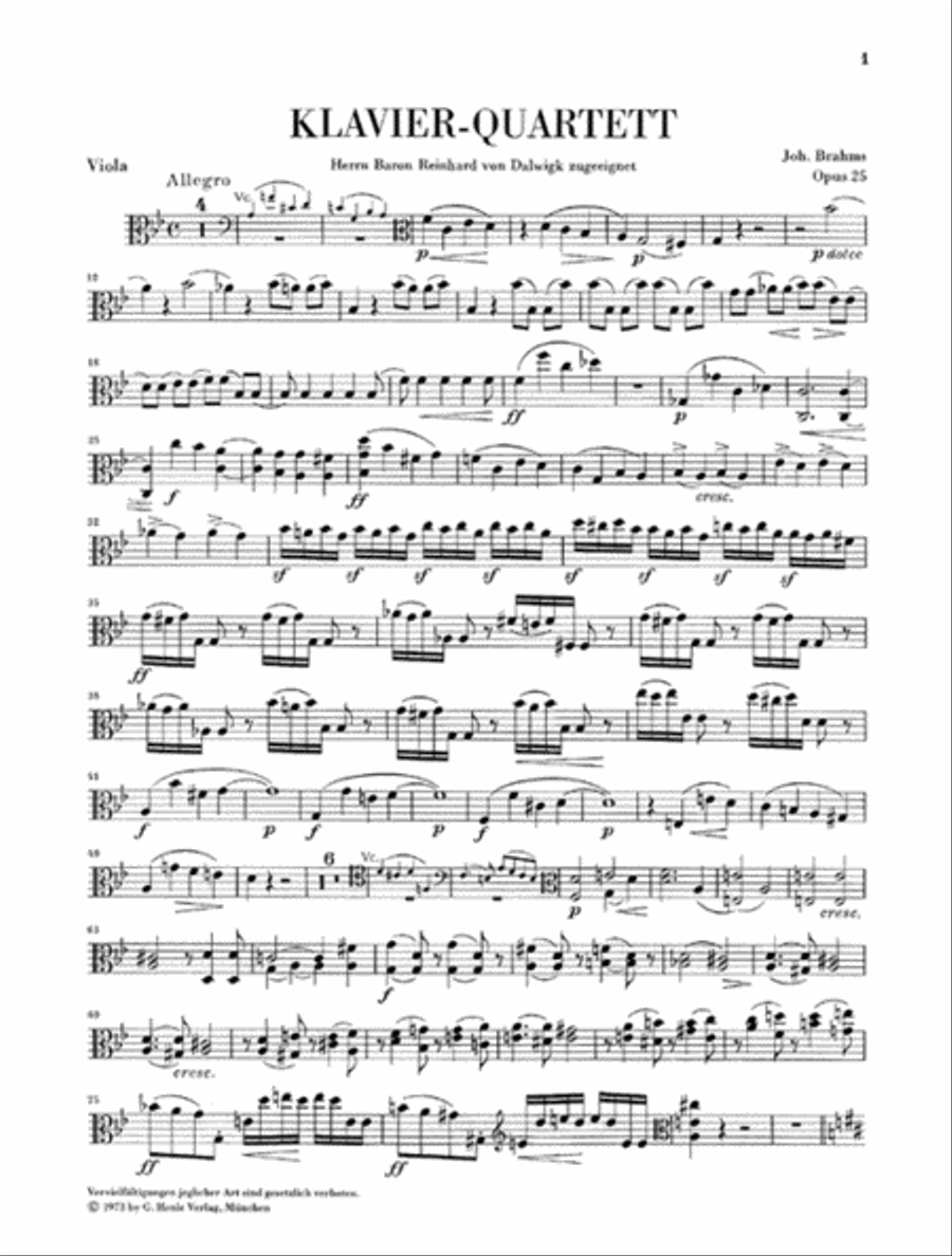 Piano Quartet G minor Op. 25 Piano Quartet scores gallery preview page 3
