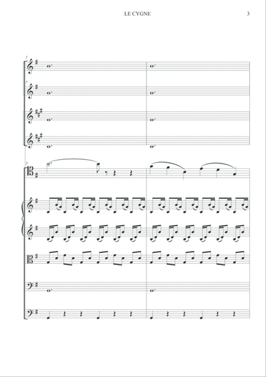 Le Cygne / The Swan - for Violoncello solo and orchestra Small Ensemble scores gallery preview page 5