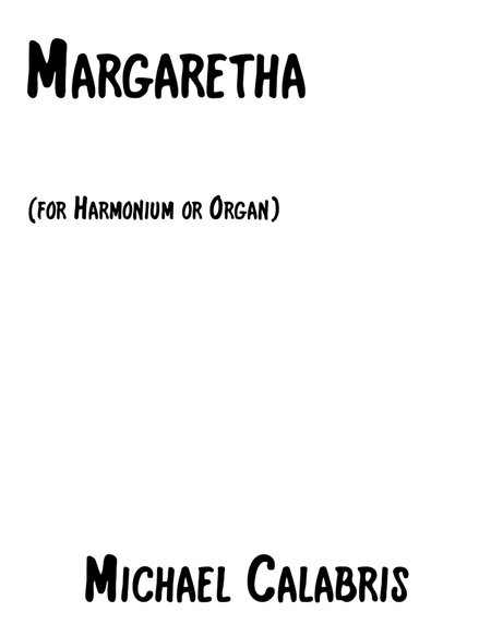 Margaretha (for Harmonium or Organ)
