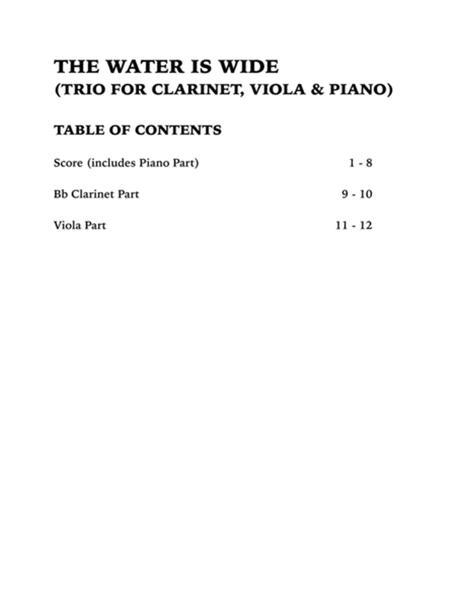 The Water is Wide (Trio for Clarinet, Viola and Piano) image number null