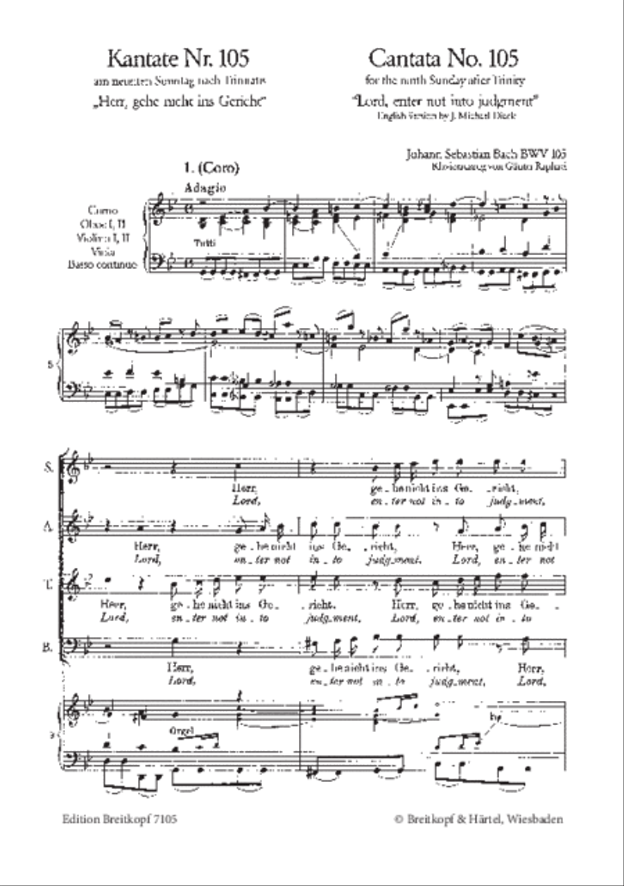 Cantata BWV 105 “Lord, enter not into judgement” 4-Part scores gallery preview page 2