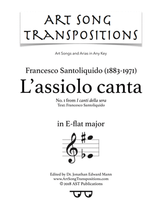SANTOLIQUIDO: L'assiolo canta (transposed to E-flat major)