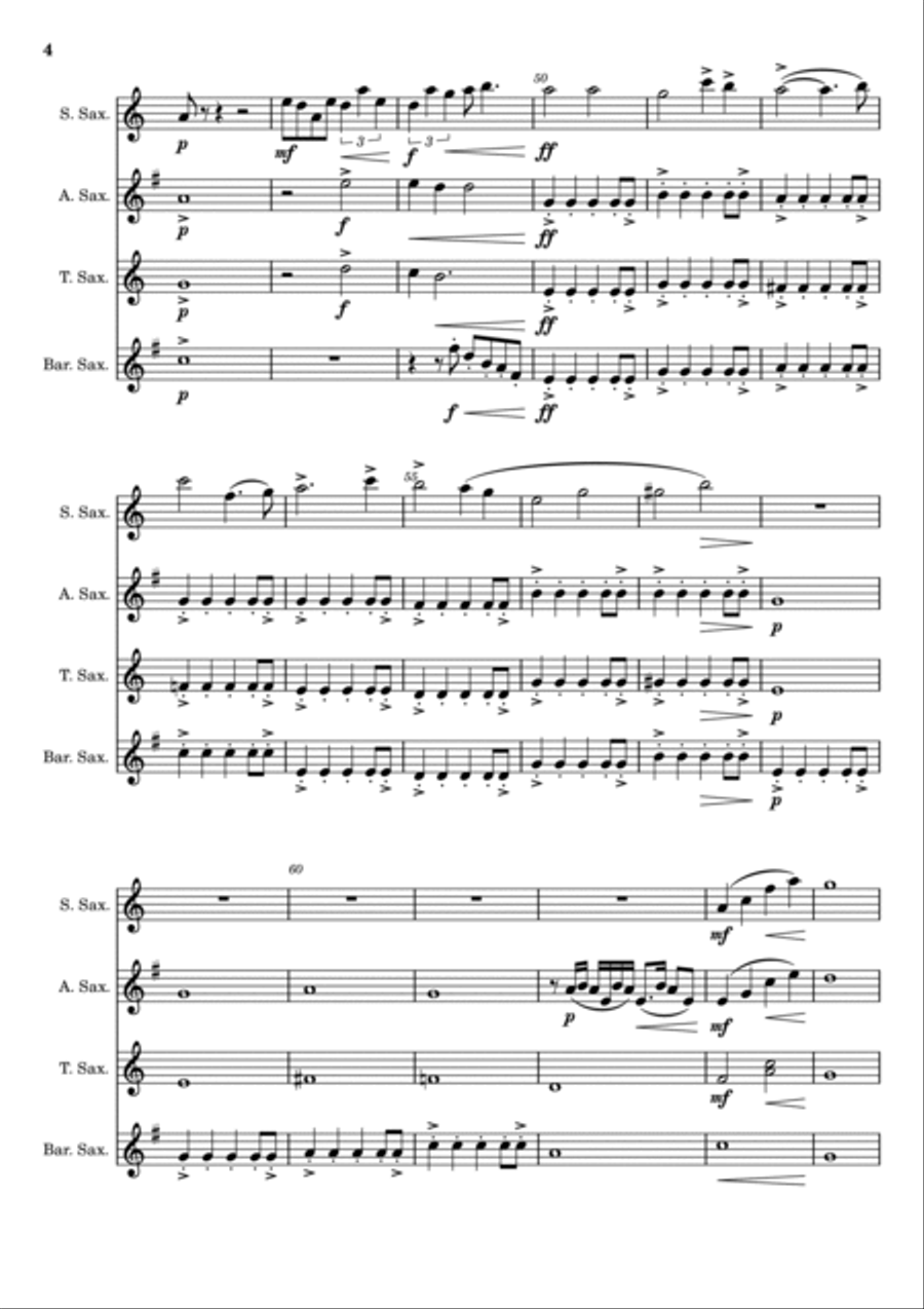 Ecstasy Of Gold Woodwind Quartet scores gallery preview page 4