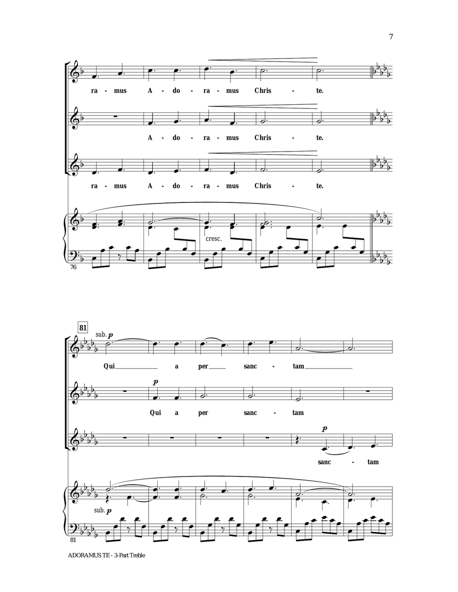 Adoramus Te 3-Part scores gallery preview page 6