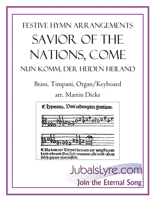 Book cover for Savior of the Nations, Come (Brass, Timpani, Organ/Keyboard)