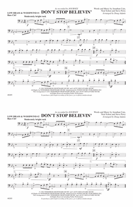 Don't Stop Believin': Low Brass & Woodwinds #1 - Bass Clef