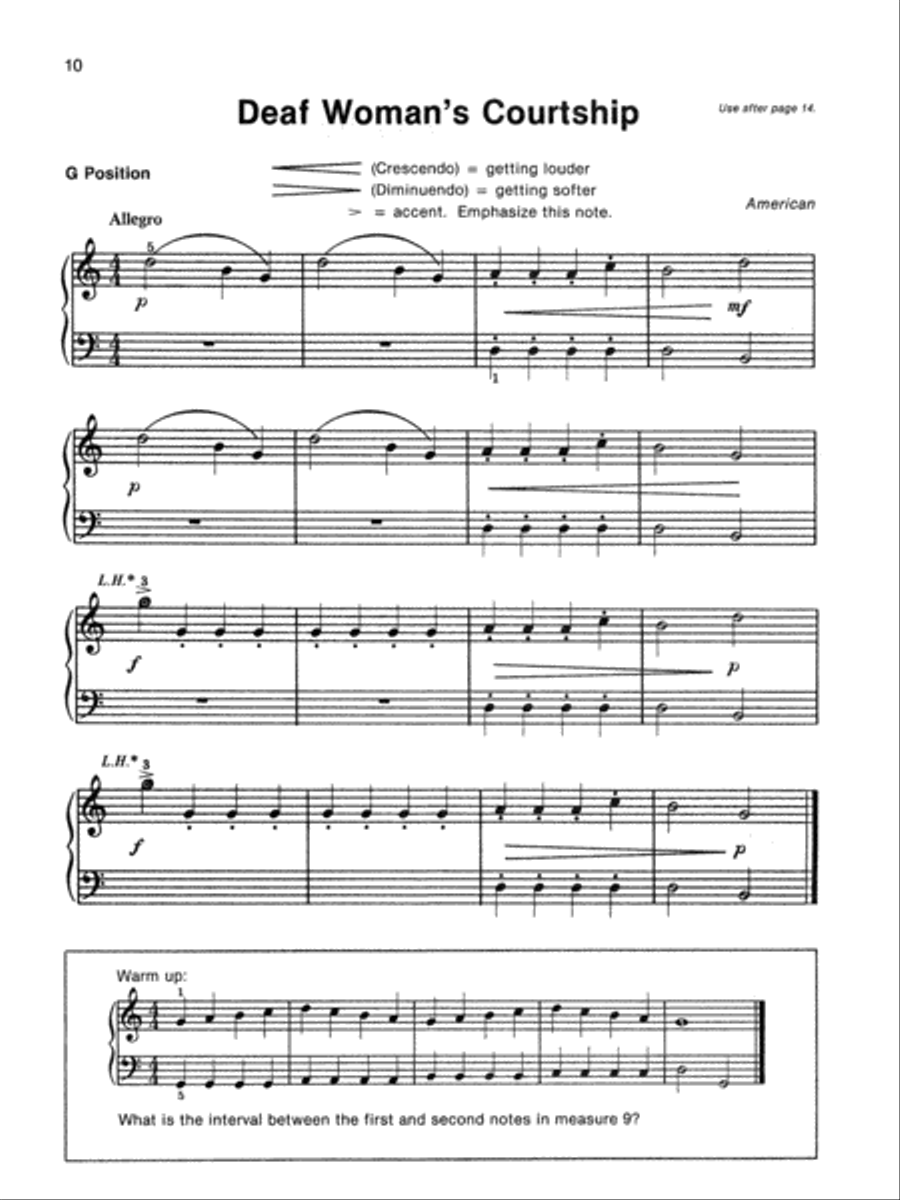 Alfred's Basic Piano Course Folk Song Book, Level 1B