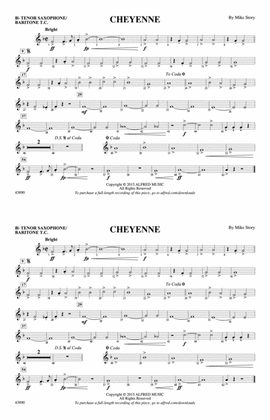 Cheyenne: Bb Tenor Saxophone/Bartione Treble Clef