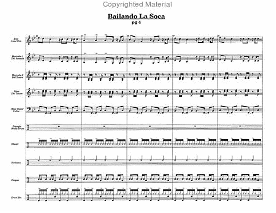 Bailando La Soca Steel Drum Band scores gallery preview page 3
