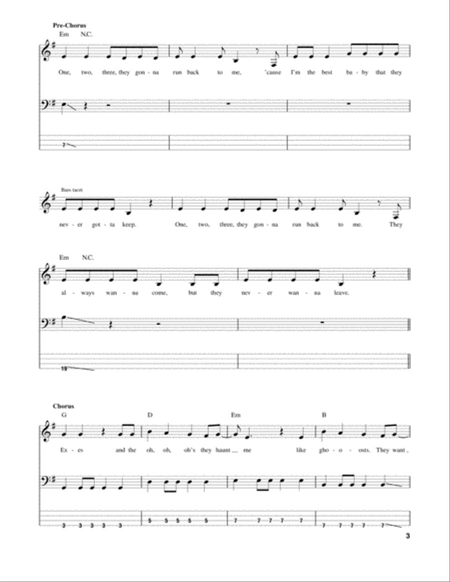 Ex's & Oh's Guitar Tablature scores gallery preview page 3