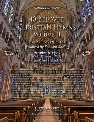 Book cover for 40 Beloved Christian Hymns Volume II (for String Quartet and optional Organ)