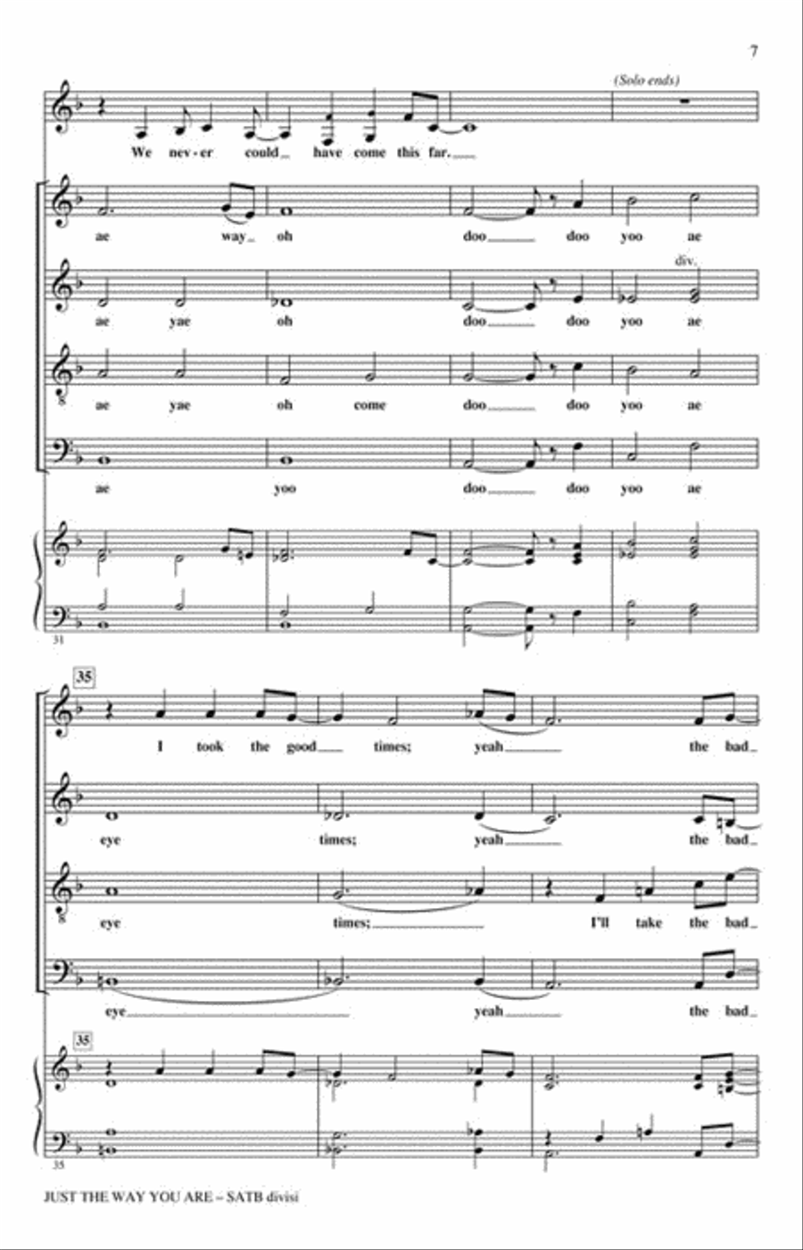 Just the Way You Are Just the Way You Are Divisi scores gallery preview page 2