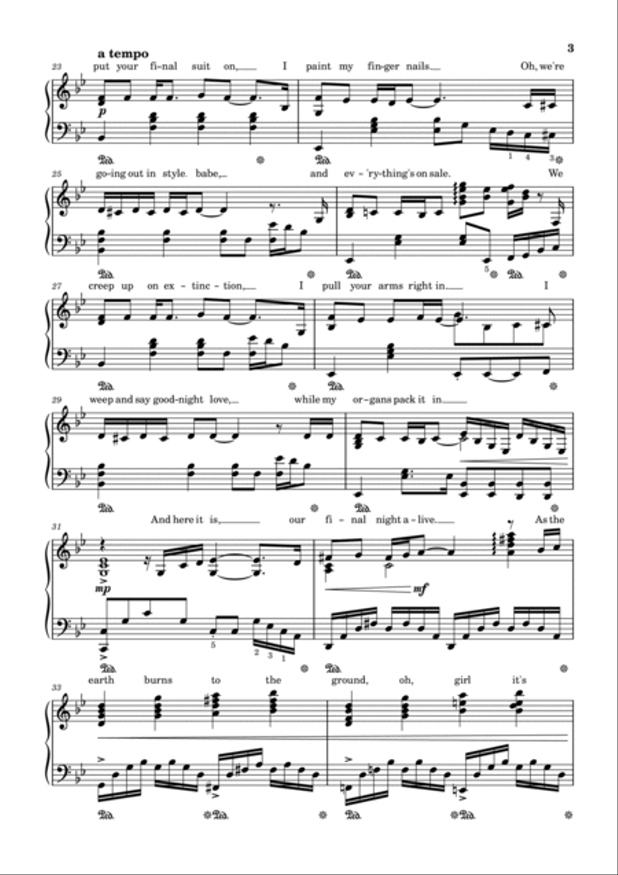 As The World Caves In Piano Solo scores gallery preview page 3
