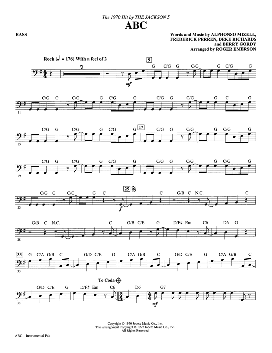 ABC (arr. Roger Emerson) - Bass Choir scores gallery preview page 1