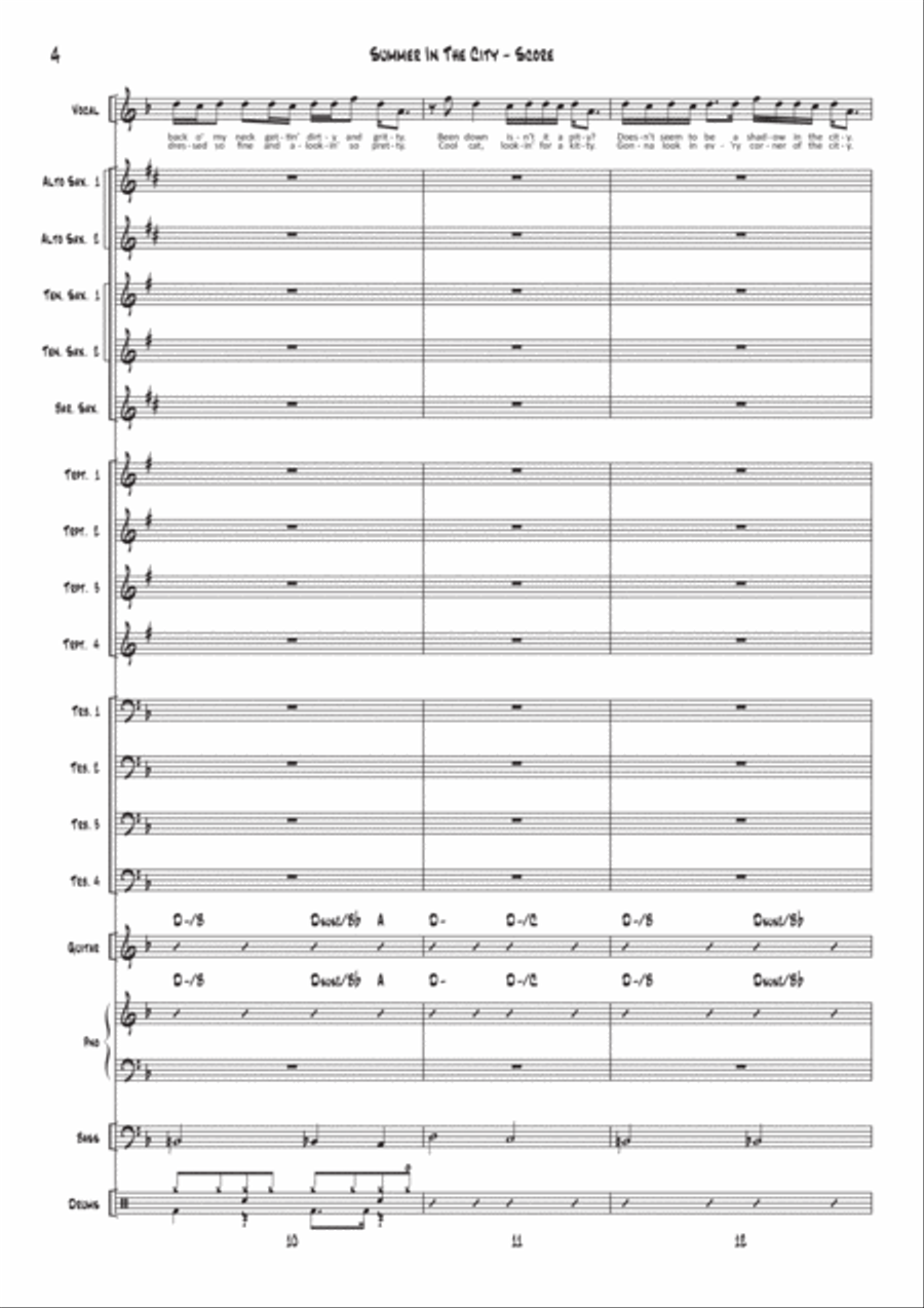Summer In The City Jazz Ensemble scores gallery preview page 4