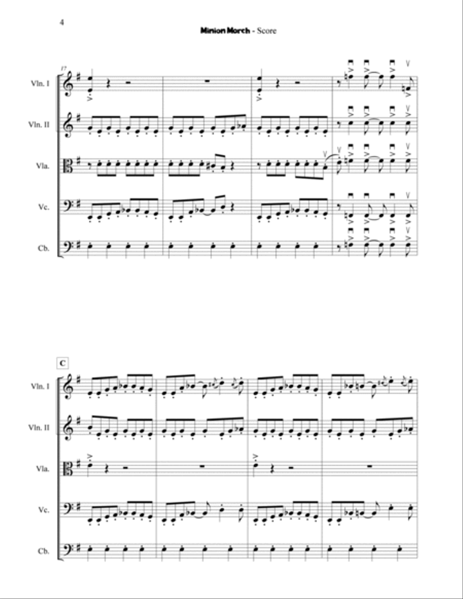 Minion March String Orchestra scores gallery preview page 4
