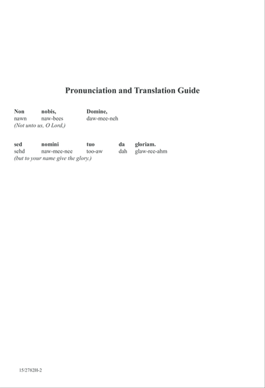 Non Nobis, Domine 3-Part scores gallery preview page 2