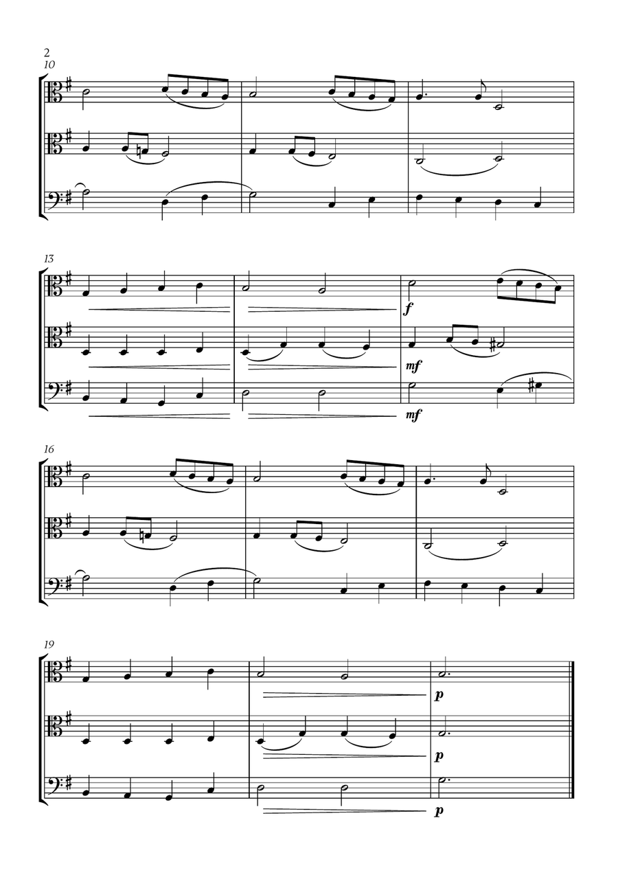 Angels We Have Heard On High (for 2 Violas and Bassoon) Small Ensemble scores gallery preview page 2